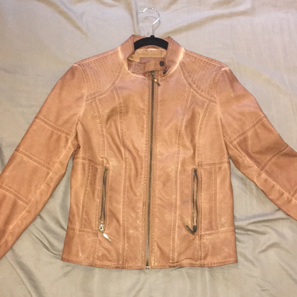 Brown leather jacket